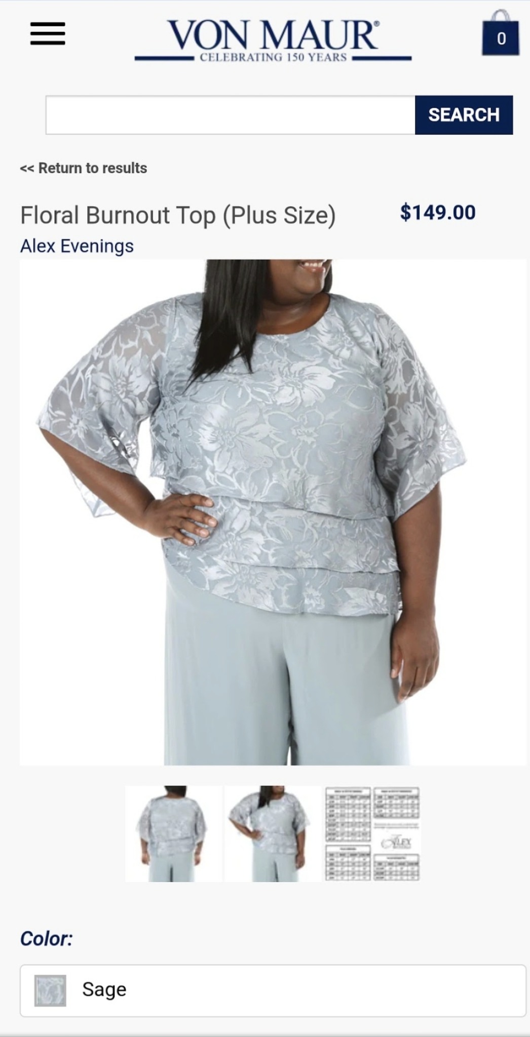 A pale floral top adds texture and a softer palette to the collection. Erica’s modeling presents the garment’s pattern, sleeves, and relaxed silhouette.